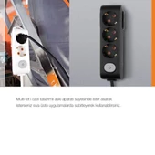 Viko Multi-Let  4 Lü Siyah Anahtarlı  Çocuk Korumalı Grup Priz 3 Mt - 2