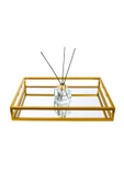 Dekoratif GOLD Renk Milas Aynalı Metal Tepsi 30cm x 44cm - 1