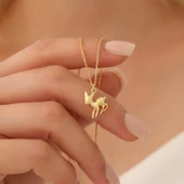 925 Ayar Gümüş Ceylan Figürü Kolye thumbnail 1