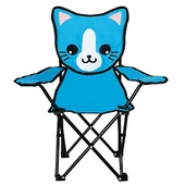 Katlanabilir Çocuk Kamp Sandalyesi Mavi Kedi Figürlü Taşıma Çantalı - 1