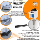 Modilayn BİRCE L-65 x 87 x 48 cm Tüp Bölmeli Set Ocak Altı Dolap ve Baharat Rafı thumbnail 6