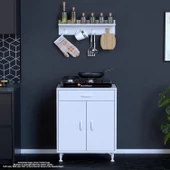 Modilayn BİRCE L-65 x 87 x 48 cm Tüp Bölmeli Set Ocak Altı Dolap ve Baharat Rafı thumbnail 2