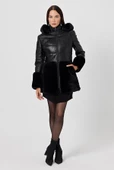 Veria Siyah Deri Mont - 3