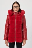 Maria Kırmızı Deri Mont - 1
