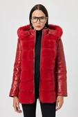 Maria Kırmızı Deri Mont - 2