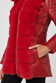 Maria Kırmızı Deri Mont - 6
