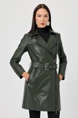 Rosana Yeşil Deri Mont - 7