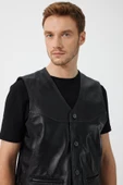 Alcide Siyah Deri Yelek thumbnail 6