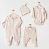 Erkek Bebek Hastane Çıkışı 4 Parça Yenidoğan Set Bear Time AC25189 thumbnail 2