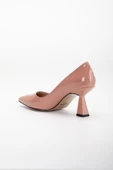 Rugan Büyük Numara Tokalı Kadeh Topuklu Pudra Kadın Stiletto thumbnail 5