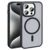 Apple iPhone 15 Pro Max Kılıf Magsafe Şarj Özellikli Mat Arka Yüzey Redclick Sio Kapak thumbnail 1