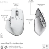 LOGITECH MX MASTER 3S MAC İÇİN GELİŞMİŞ 8.000 DPI SESSİZ PROFESYONEL KABLOSUZ MOUSE - BEYAZ 910-006572 - 1
