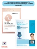 Dermal 3 Katmanlı Rose Göz Maskesi ve Arındırıcı ve Pürüzsüzleştirixci Aqua Maske Seti - 1