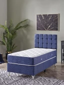 Beehanem 120x200 Bengü Yatak Baza Başlık Set Mavi - 1
