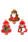 Yılbaşı Çam Ağaçlı Noel Baba - Kardan Adam - Geyik Süs Seti - 2