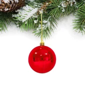 Yılbaşı Çam Ağacı Süsü Kırmızı Top 6 cm 6'lı thumbnail 1