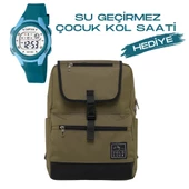 Çocuk Kol Saati Hediyeli Cambridge Polo Club Büyük Kapasiteli Çocuk Okul Çantası CPC3010.C0036 - 1