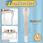 Sütun Masa Dresuar Ayağı 77 cm Plastik Ayak Krem Altın Mutfak Yemek Masası Mobilya Ayakları Gold - 1