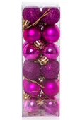 Yılbaşı Çam Ağacı Süsü Fuşya Top 3 cm 24'lü thumbnail 2