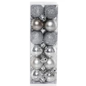Yılbaşı Çam Ağacı Süsü Gümüş Top 3 cm 24'lü thumbnail 1