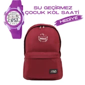 Çocuk Kol Saati Hediyeli Cambridge Polo Club Büyük Kapasiteli Çocuk Okul Çantası CPC.3022.C003 - 1
