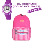 Çocuk Kol Saati Hediyeli Cambridge Polo Club Büyük Kapasiteli Çocuk Okul Çantası CPC.4045.C0026 - 1