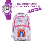 Çocuk Kol Saati Hediyeli Cambridge Polo Club Büyük Kapasiteli Çocuk Okul Çantası CPO.C4049 - 1