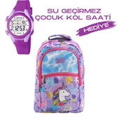 Çocuk Kol Saati Hediyeli Cambridge Polo Club Büyük Kapasiteli Çocuk Okul Çantası CPO.C4057 - 1