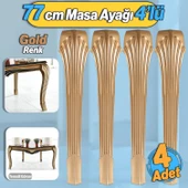 4 Adet Sütun Masa Dresuar Ayağı 77 cm Plastik Ayak Gold Altın Mutfak Yemek Masası Mobilya Ayakları - 1