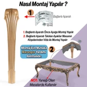 4 Adet Sütun Masa Dresuar Ayağı 77 cm Plastik Ayak Gold Altın Mutfak Yemek Masası Mobilya Ayakları - 5