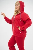 Kadın Büyük Beden Kapüşonlu Cep Detaylı Eşofman Takımı 8139-25 - 9