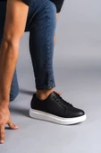 Boost Bağcıklı Cilt Erkek Günlük Sneaker Ayakkabı BT Siyah - 1