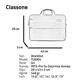 CLASSONE WORKOUT TL6004 15.6'' GRİ NOTEBOOK ÇANTASI - 8