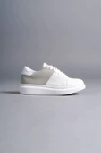 Boost Bağcıklı Cilt Süet Erkek Günlük Sneaker Ayakkabı BT Beyaz/Gri - 4