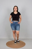 Büyük Beden Kadın Giyim Ön Büzgülü Fitilli Body Bluz - 4