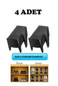 Ayakkabı Rampası, 4'lü Tekli Ayakkabı Düzenleme Ürünü Siyah, Dolap Içi Düzenleyici Organizer - 1
