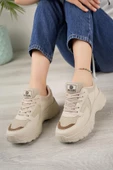 Kadın Bağcıksız Taşlı Triko Sneaker Kadın - 1