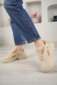 Kadın Yanı Şeritli Poli Taban Bağcıklı Sneaker - 8