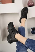 Kadın Yanı Şeritli Poli Taban Bağcıklı Sneaker - 5