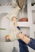 Kadın Bağcıksız Taşlı Triko Sneaker Kadın - 2
