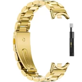 Xiaomi Mi Band 8 / Band 9 Kordon Klipsli Metal Kordon 04 +Kısaltma Aparatı - 5