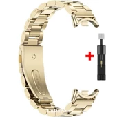 Xiaomi Mi Band 8 / Band 9 Kordon Klipsli Metal Kordon 04 +Kısaltma Aparatı - 3