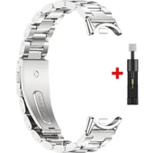 Xiaomi Mi Band 8 / Band 9 Kordon Klipsli Metal Kordon 04 +Kısaltma Aparatı - 1