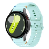 Samsung Galaxy Watch 4 5 6 7 FE 40 40 44 Classic 42 43 46 47 mm Kordon Dekoratif Örgü Çizgili Spor Silikon Kayış - 11