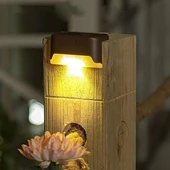 BUFFER® Solar Güneş Enerjili Şarj Edilen Köşebent Merdiven Veranda Bahçe Yolu Led Lamba Işık 4 Adet - 1