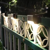 BUFFER® Solar Güneş Enerjili Şarj Edilen Köşebent Merdiven Veranda Bahçe Yolu Led Lamba Işık 4 Adet - 4