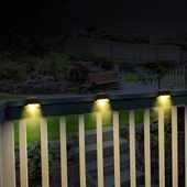 BUFFER® Solar Güneş Enerjili Şarj Edilen Köşebent Merdiven Veranda Bahçe Yolu Led Lamba Işık 4 Adet - 8