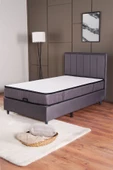 Kilim Mobilya Royal Plus Sandıklı Baza Başlık Paket Yaylı Pedli Yatak Seti Antrasit 120X200 - 1