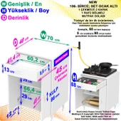 Modilayn BİRCE XL-70 x 87 x 48 cm Kapaklı Set Ocak Altı Çekmeceli Çok Amaçlı Mutfak & Banyo Dolabı thumbnail 5