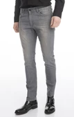 Erkek Slim Fit Düz Renk Likralı Jean Kot Pantolonu - 5